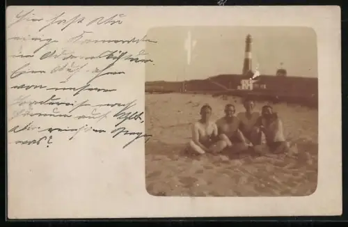 AK Kiel, Badegäste vor dem Leuchtturm
