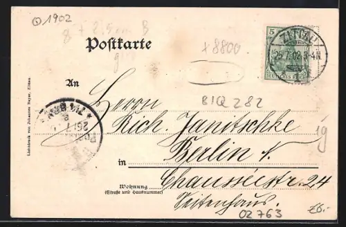 AK Zittau, Oberlausitzer Gewerbe- und Industrie-Ausstellung 1902 - Eingangsthor und Verwaltungsgebäude