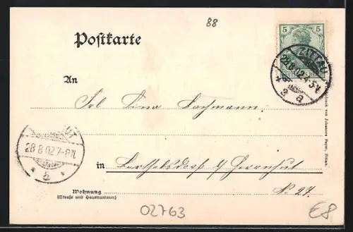 AK Zittau, Oberlausitzer Gewerbe- u. Industrie-Ausstellung 1902, Einfamilienhaus