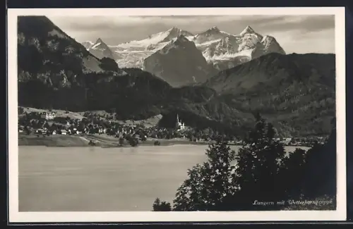 AK Lungern, Panorama mit Wetterhorngruppe