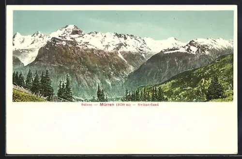 AK Mürren, Blick auf die Berge
