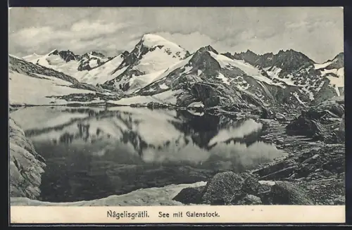 AK Oberwald /BE, Nägelisgrätli, See mit Galenstock