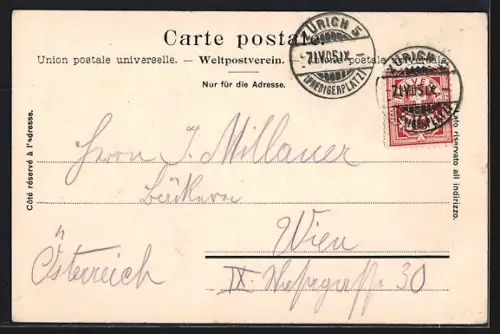 AK Zürich, Tonhalle und Uetliberg