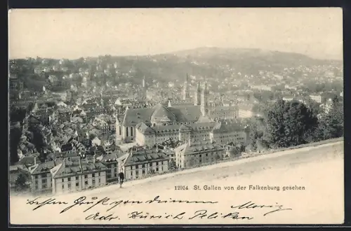 AK St. Gallen, Teilansicht von der Falkenburg gesehen