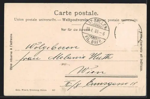 AK St. Gallen, Teilansicht von der Falkenburg gesehen