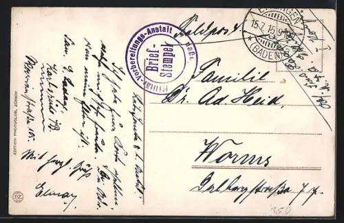 AK Rorschach, Ortsansicht mit Dampfer