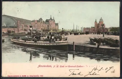 AK Amsterdam, P. H. Kade en Centraal-Station