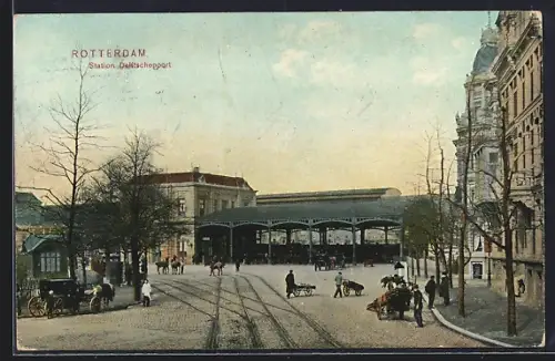 AK Rotterdam, Station Delftschepoort, Bahnhof