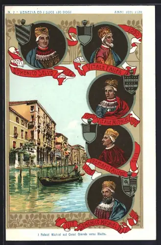 Lithographie Venedig / Venezia, I Palazzi Michiel..., Dogen