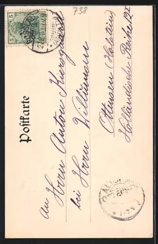 AK Dessau, Blick auf Rathaus