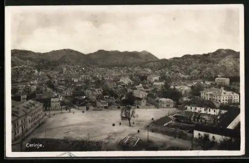 AK Cetinje, Teilansicht aus der Vogelschau