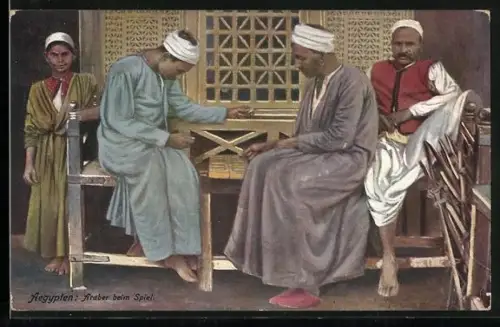 AK Ägypten, Araber mit Brettspiel