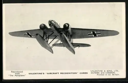 AK Dundee, Valentine & Sons Ltd., The Heinkel HE 115K2, German Minelayer and Torpedo Bomber