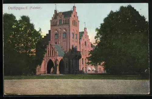 AK Ourupgaard /Falster, Blick zum Schloss