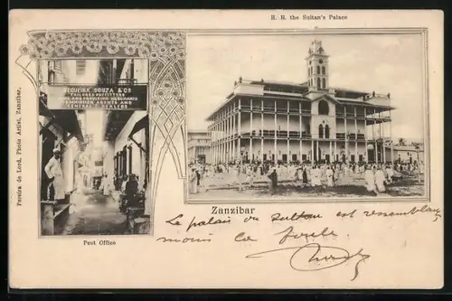 AK Zanzibar, Post Office, H. H. the Sultan`s Palace