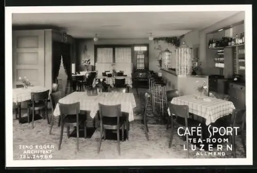 AK Luzern, Café Sport, Blick in den Tea-Room