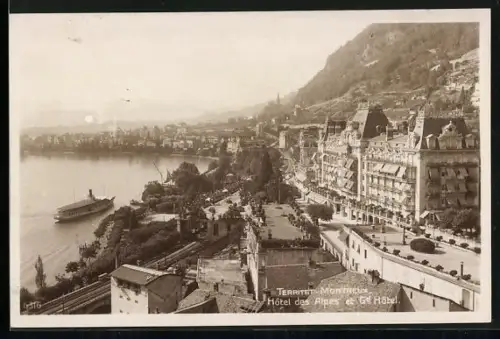 AK Territet-Montreux, Hotel des Alpes et Gd. Hotel