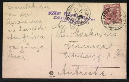 AK Milano, Piazza Cordusio, Strassenbahn