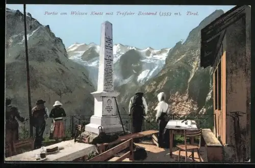 AK Stilfserjoch, Partie am Weissen Knott mit Trafoier Eiswand