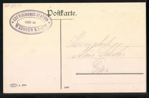 AK Stilfserjoch, Partie am Weissen Knott mit Trafoier Eiswand