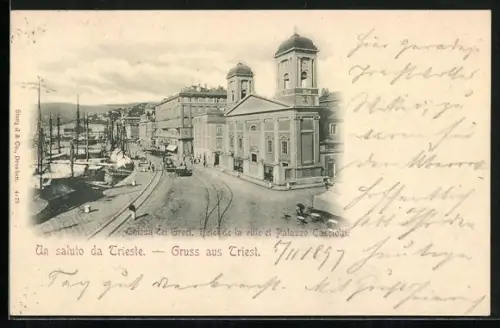 AK Triest, Chiesa dei Greci, Hotel de la ville et Palazzo Casciotti