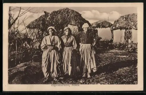 AK Frauen von Sinti und Roma im Zigeunerdorf