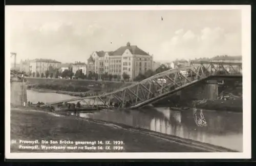 AK Przemysl, Die San Brücke gesprengt 1939
