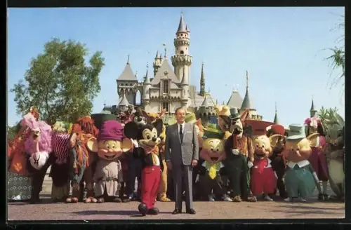 AK Mickey Mouse und andere Disney-Charaktere in Disney-Land