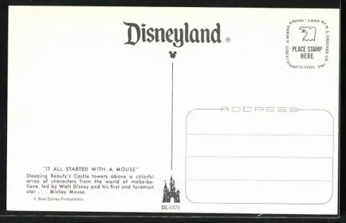 AK Mickey Mouse und andere Disney-Charaktere in Disney-Land