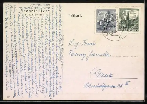 Künstler-AK Thomas Walch: Abendläuten