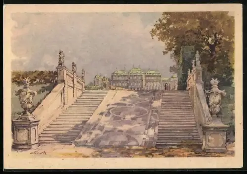 Künstler-AK Karl Schwetz: Wien, Schloss Belvedere