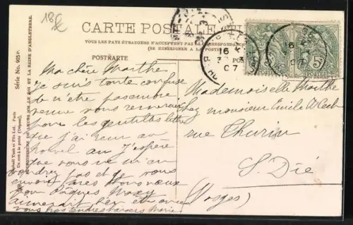 AK Osterküken fahren ein Auto, Joyeuses Paques