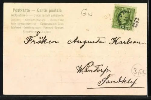 Präge-AK Osterhasengespann auf einer Landstrasse