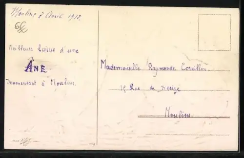 Präge-AK Osterküken in ihrem Nest, Joyeuses Paques