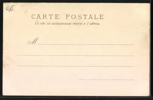 Lithographie Osterküken steht vor einer Mauer