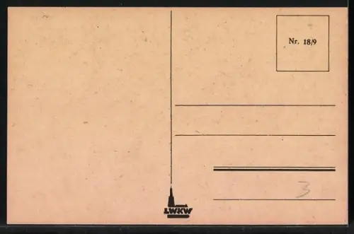 AK Krampus mit seiner Rute, Warst nicht brav, drum hoppla-hopp, kommt der Krampus im Galopp