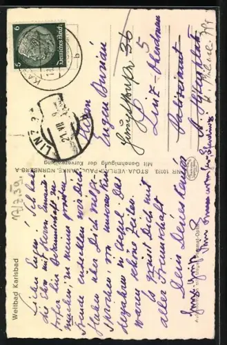 AK Karlsbad, Partie an der Kirche