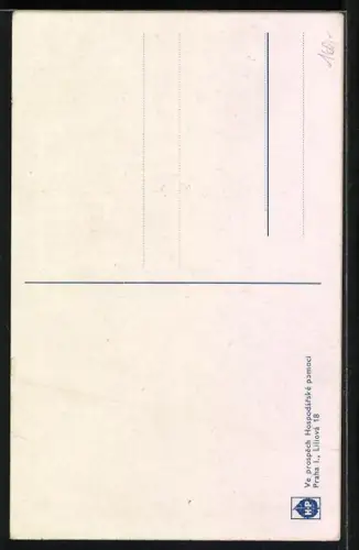 AK Karikatur eines Skifahrers