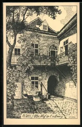 Künstler-AK Ulf Seidl: Wien, Alter Hof in Erdberg