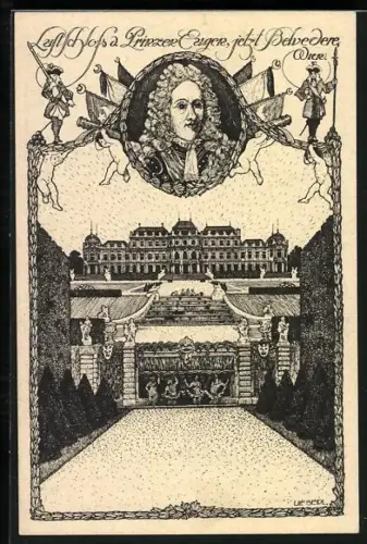 Künstler-AK Ulf Seidl: Wien, Lustschloss d. Prinzen Eugen von Frankreich, jetzt Belvedere, Portrait