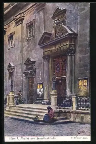 Künstler-AK Ernst Graner: Wien, Portal der Jesuitenkirche