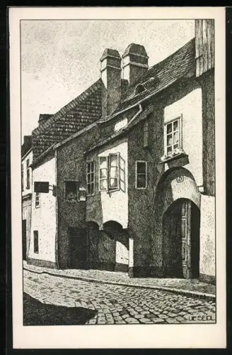 Künstler-AK Ulf Seidl: Wien, Nussdorf