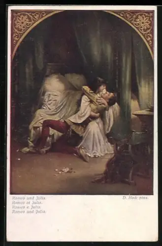 Künstler-AK Brüder Kohn (B.K.W.I) Nr.1699: Romeo und Julia, Umarmung im Schlafzimmer