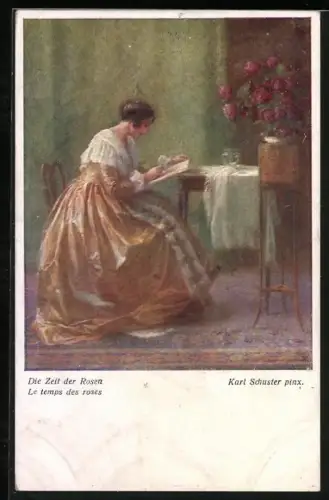 Künstler-AK Karl Maria Schuster: Die Zeit der Rosen