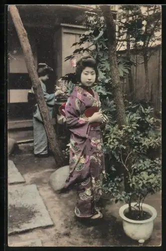 AK Geishas bei der Arbeit im Garten