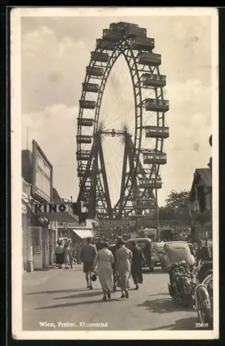 AK Wien, Riesenrad am Kino auf dem Prater