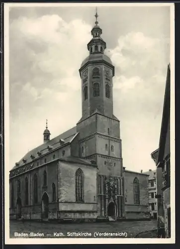 AK Baden-Baden, Katholische Stiftskirche Vorderansicht