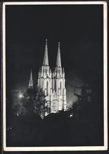 AK Marburg /Lahn, Bengalische Beleuchtung der Elisabethkirche