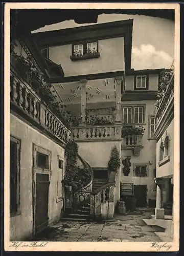 AK Würzburg, Restaurant Weinstube zum Stachel, Hof