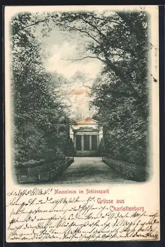 AK Berlin-Charlottenburg, Mausoleum im Schlosspark